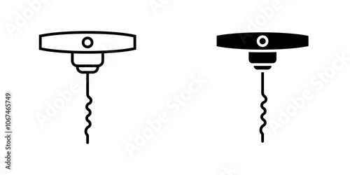 Corkscrew icon. filled and line stroke icons