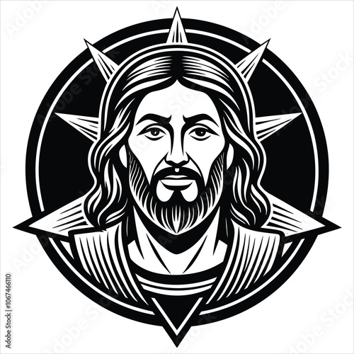 Wallpaper Mural Jesus logo vector art illustration icon logo Torontodigital.ca