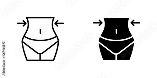 Weight loss icon. filled and line stroke icons