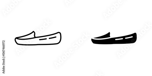 Loafer icon. filled and line stroke icons