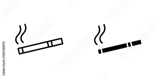 Cigarette icon. filled and line stroke icons