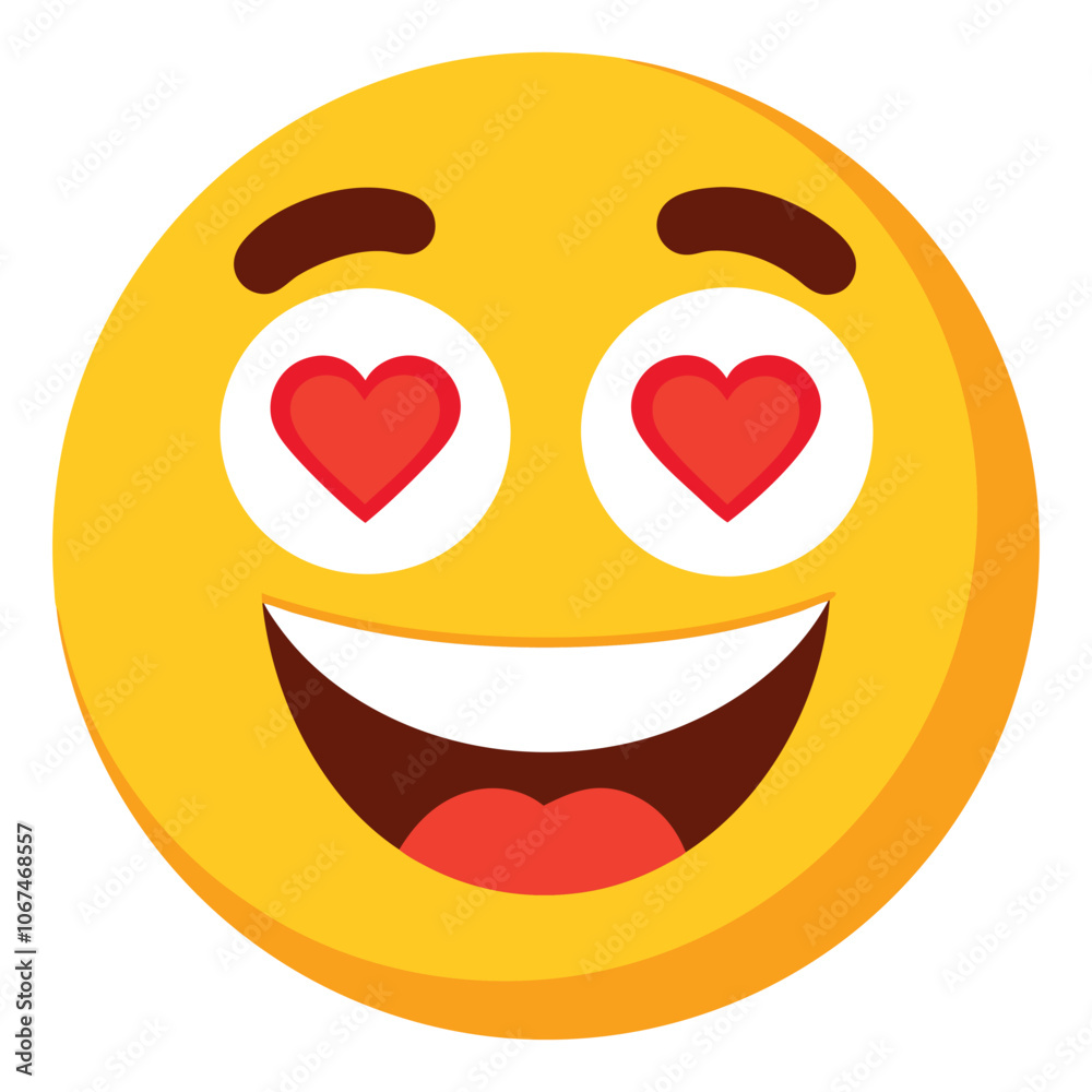 Smiling face with heart eyes emoji vector art illustration icon logo Smiling face with heart eyes emoji vector art illustration icon logo