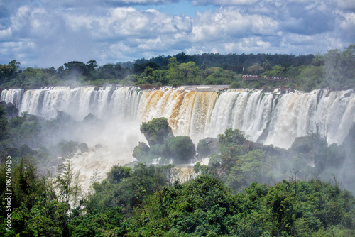 View of the main waterfalls of Iguazu Falls, Misiones, Argentina