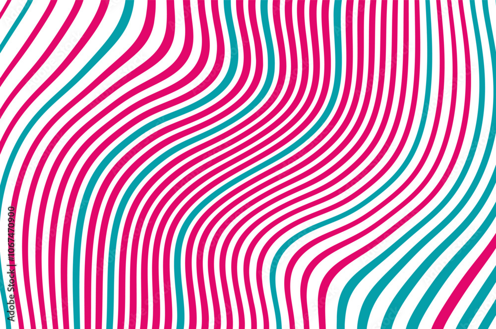 Pink-green wavy patter. Lolly pop style. Vector illustration