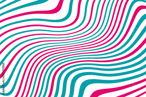 Pink-green wavy patter. Lolly pop style. Vector illustration