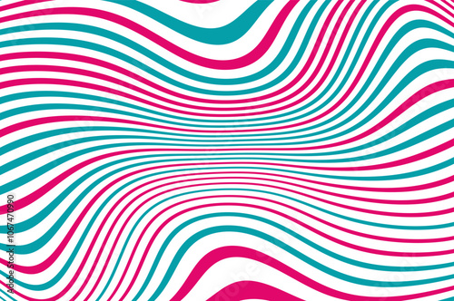 Pink-green wavy patter. Lolly pop style. Vector illustration