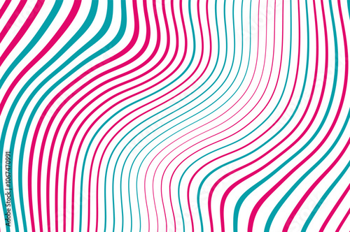 Pink-green wavy patter. Lolly pop style. Vector illustration