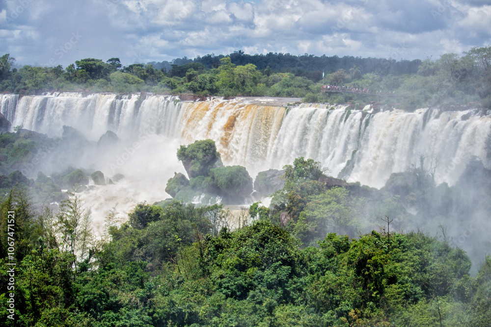 View of the main waterfalls of Iguazu Falls, Misiones, Argentina View of the main waterfalls of Iguazu Falls, Misiones, Argentina