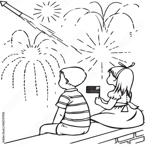 Fourth Of July Drawing vector 