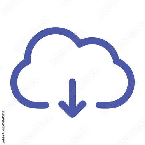 Cloud files vector art illustration icon logo