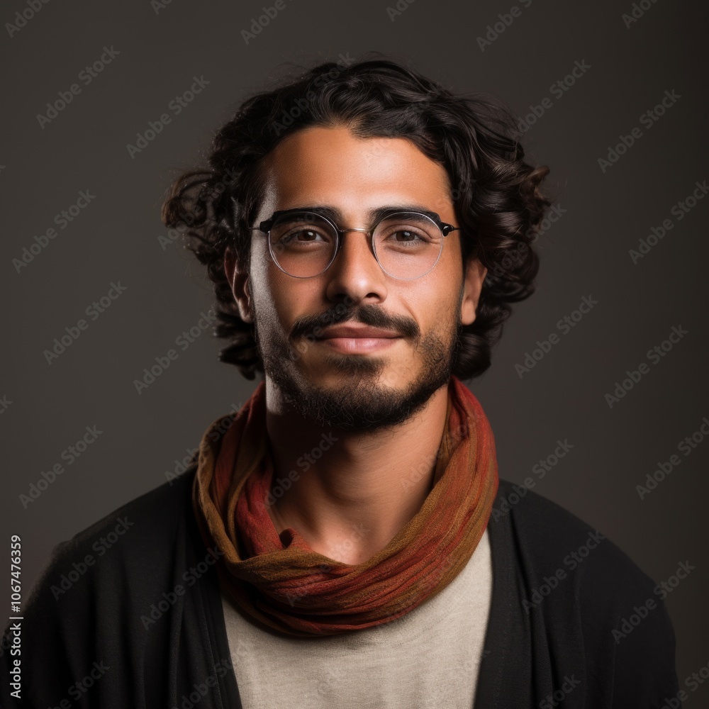 Egyptian man in casual outfit with vibrant background showcasing cultural diversity