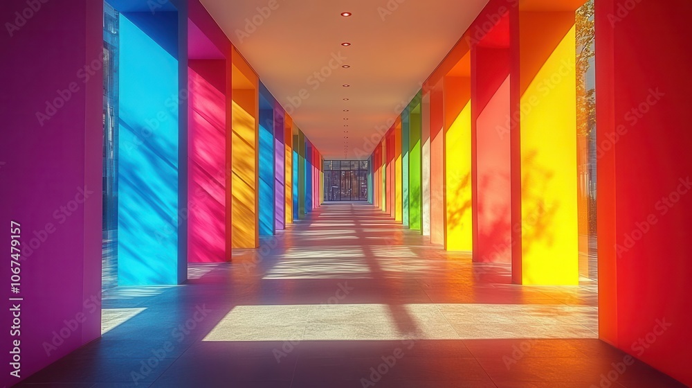 vivid abstract architecture featuring colorful walls casting dynamic shadows showcasing the integration of art and design in a contemporary urban environment vivid abstract architecture featuring colorful walls casting dynamic shadows showcasing the integration of art and design in a contemporary urban environment