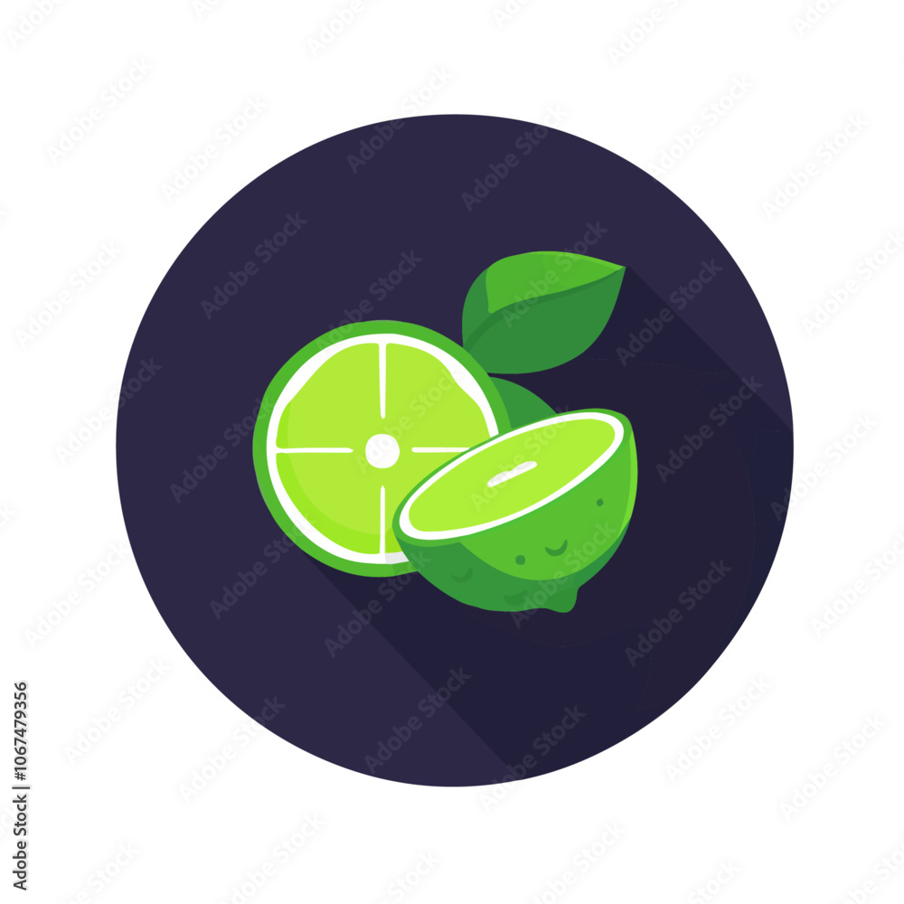 2D flat vector illustration sweet lime icon isolated on a white background.
2D flat vector illustration sweet lime icon isolated on a white background.