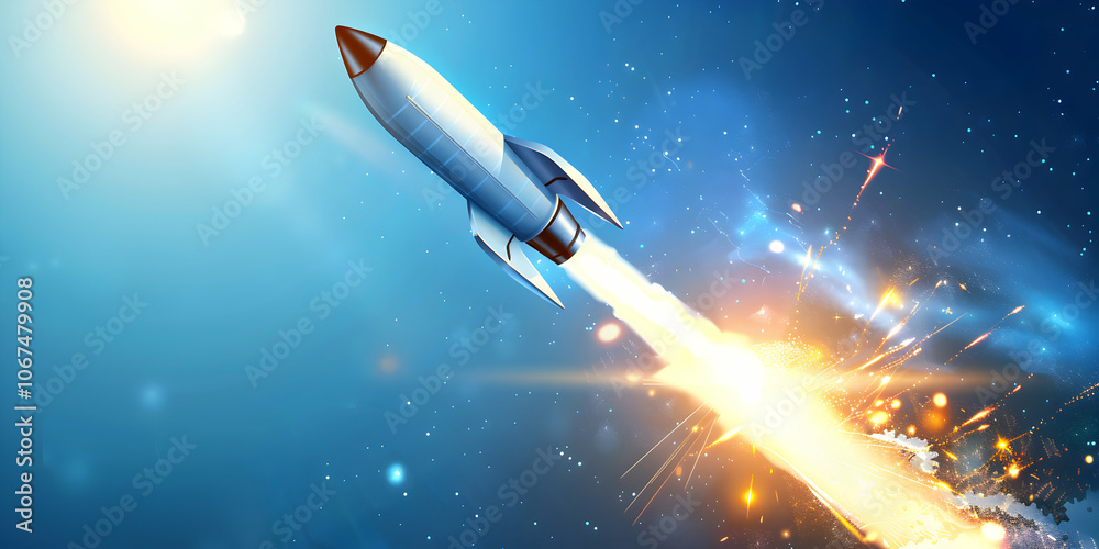 Space Rocket Launching into Galaxy with Stars and Nebula
Space Rocket Launching into Galaxy with Stars and Nebula