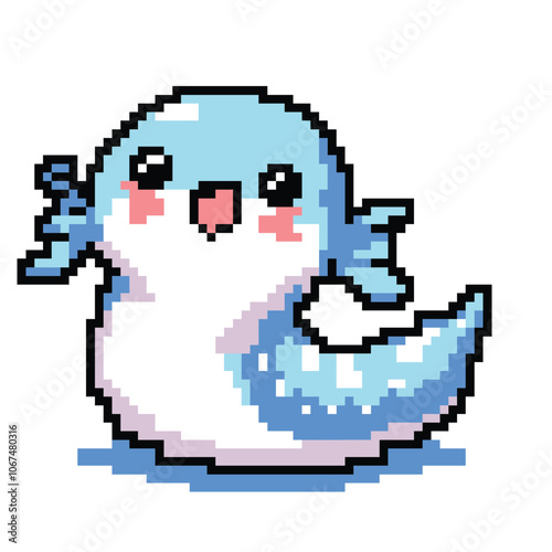 Pixel art cute eel