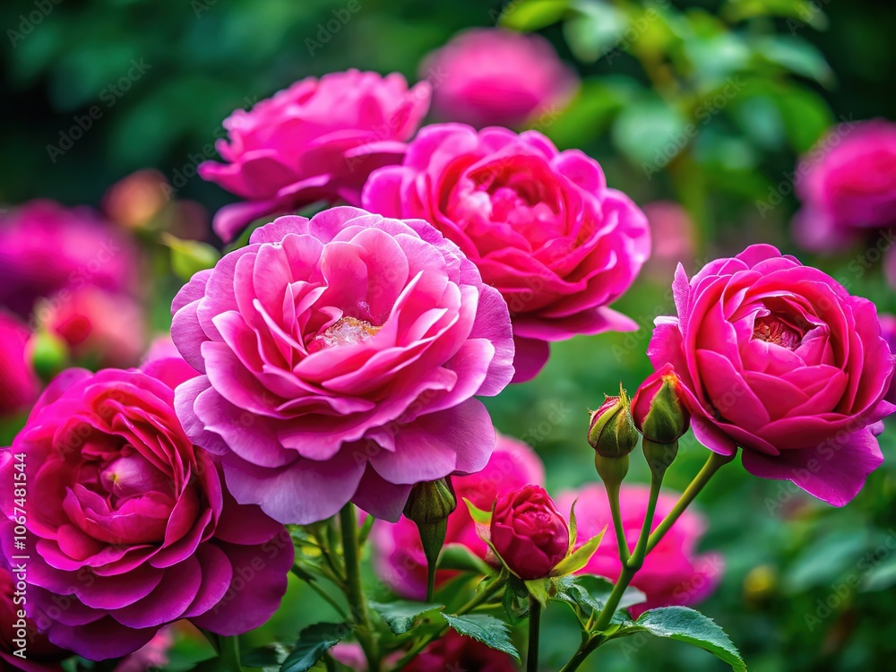 Pink Roses in Garden - Dark Green Background AI Photography Pink Roses in Garden - Dark Green Background AI Photography