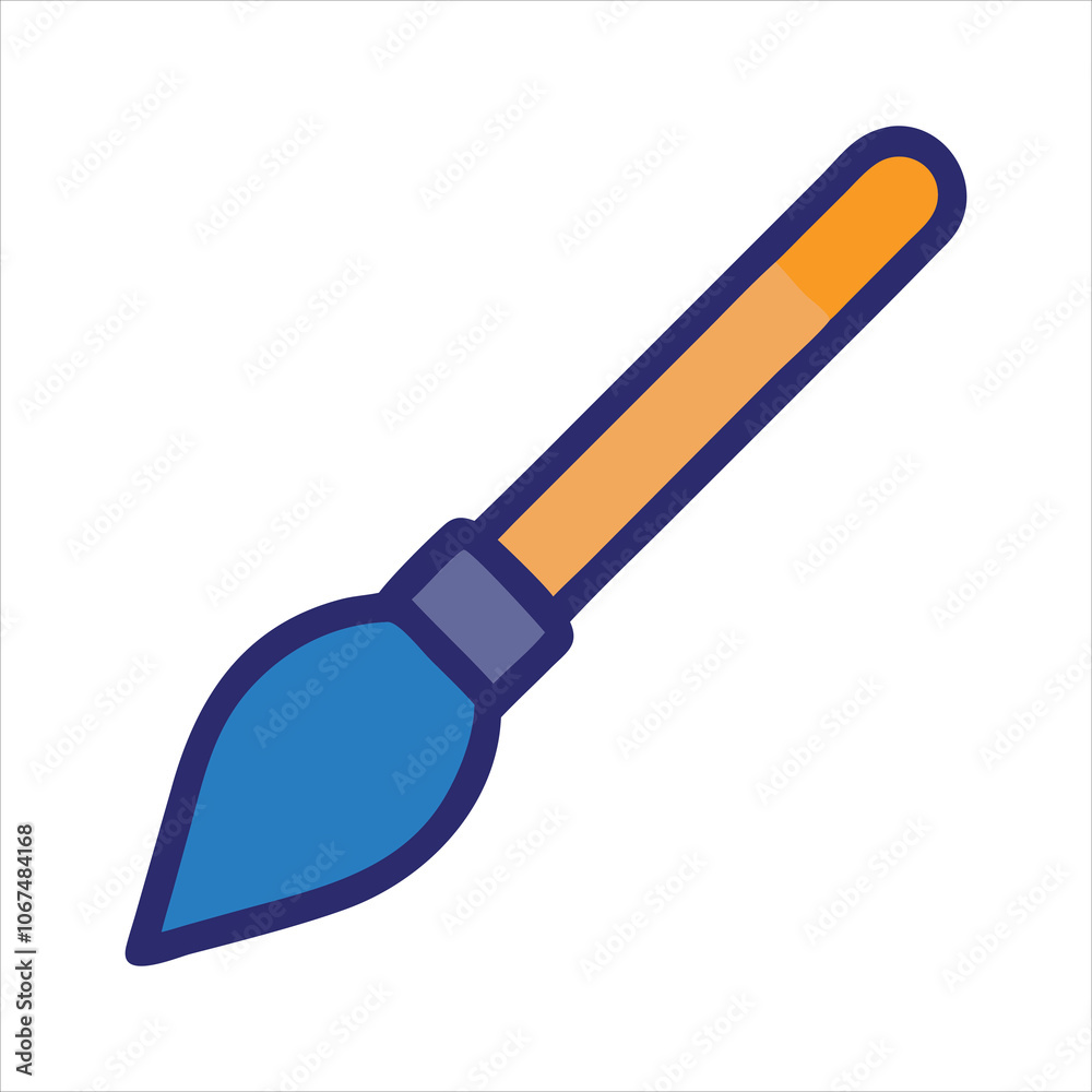 Brush with a thin tip vector art illustration icon logo 2 Brush with a thin tip vector art illustration icon logo 2