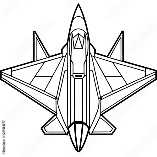 Modern Fighter Jet on White Background