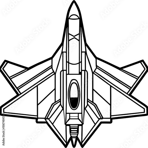 Modern Fighter Jet on White Background