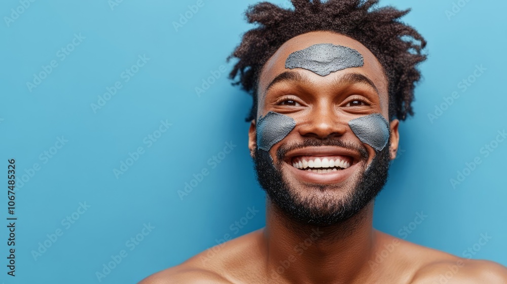 Man exfoliating face with charcoal scrub, dynamic motion, detailed focus on pores, main keyword men s exfoliation, concept deep cleansing Man exfoliating face with charcoal scrub, dynamic motion, detailed focus on pores, main keyword men s exfoliation, concept deep cleansing