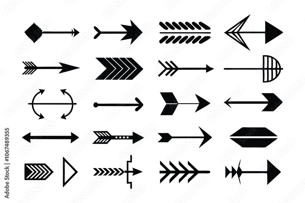 Arrow Icons Vector Illustration Set - Minimalist Navigation Symbols for UI/UX Design, Web, and Mobile Interfaces Arrow Icons Vector Illustration Set - Minimalist Navigation Symbols for UI/UX Design, Web, and Mobile Interfaces