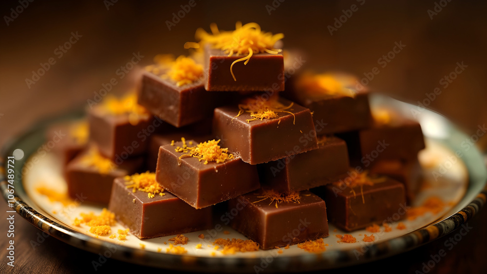 Intricately Arranged Chocolate Barfi for Diwali Intricately Arranged Chocolate Barfi for Diwali