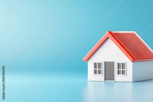 Modern House Model on Bright Background