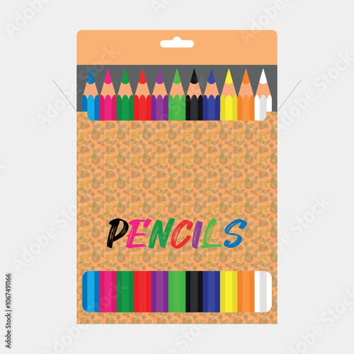 Colored pencil with creative unique box.