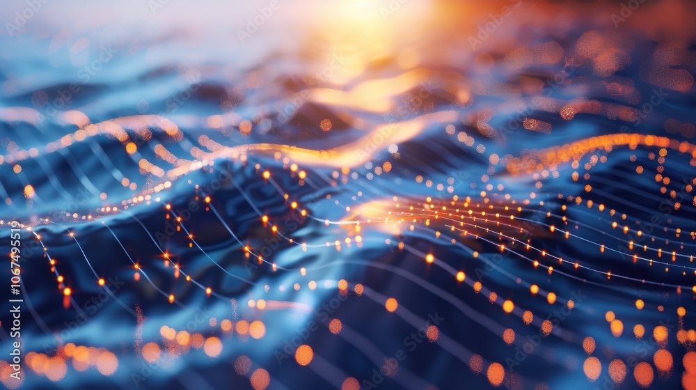 Digital River Flowing Through Tech Landscapes for Business Growth Concepts in Soft Lighting