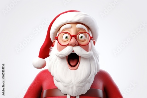 Surprised santaclaus christmas face representation. photo