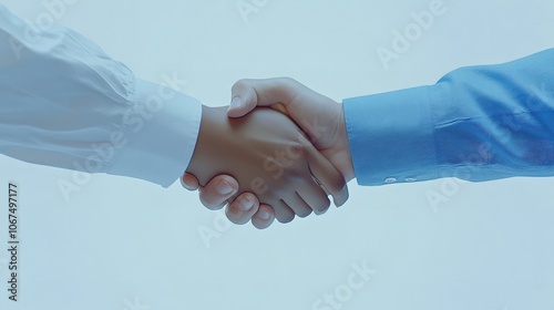 Close-up of two hands shaking, one in white and the other in black

 photo