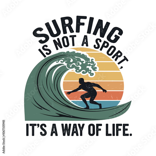 Surfing T-Shirt Design Ride the Waves Graphic Tee for Surf Lovers