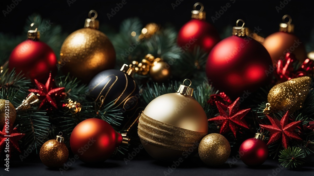 christmas tree and decorations