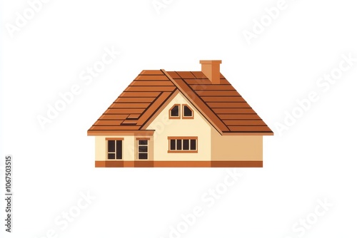 Template for a roofing logo featuring a roof design and tagline on a white background Vector logo for real estate with a stylized house