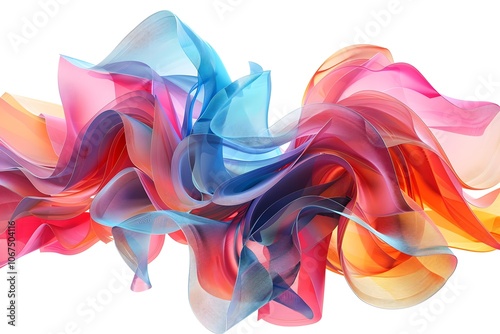 Vibrant Flowing Waves of Colorful Fabric or Silk
