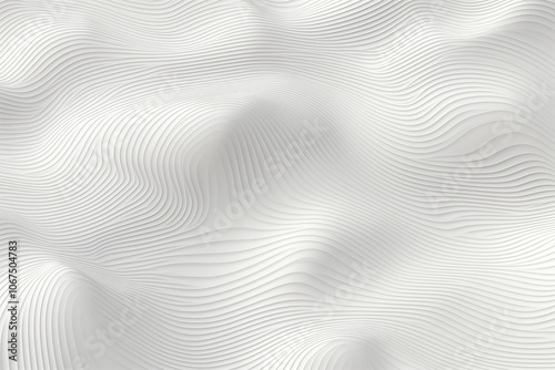 Elegant Monochrome Wave Texture on White Background with Surreal Depth