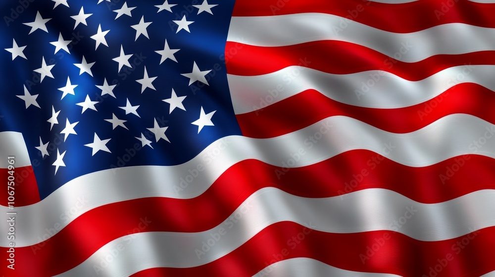 Fototapeta premium American Flag Waving in the Wind