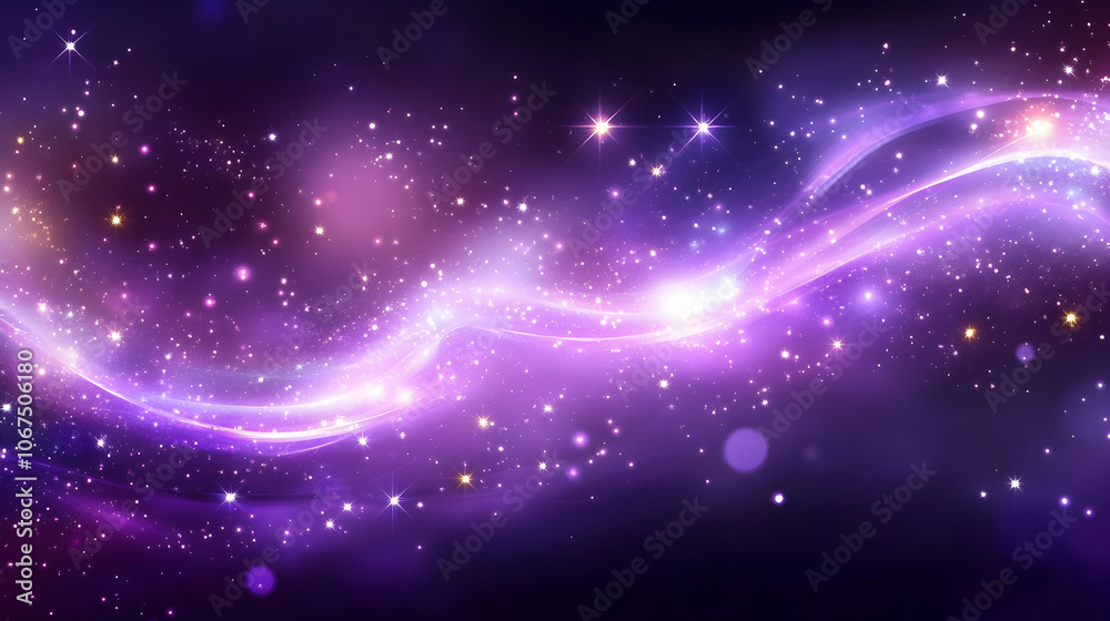 Purple particles wave and light abstract background, featuring shining dots and stars Purple particles wave and light abstract background, featuring shining dots and stars