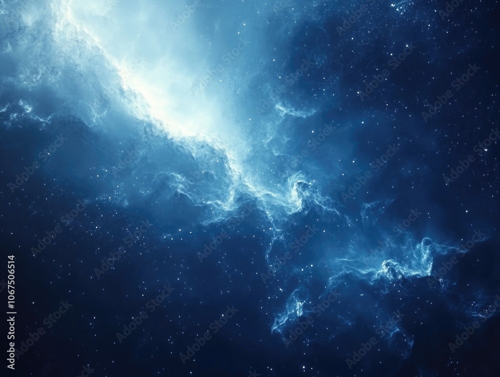 Obraz premium Blue White Galaxy Space