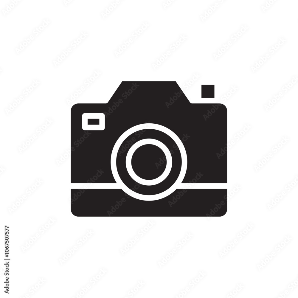 Camera icon Black and white outline vector Camera icon Black and white outline vector