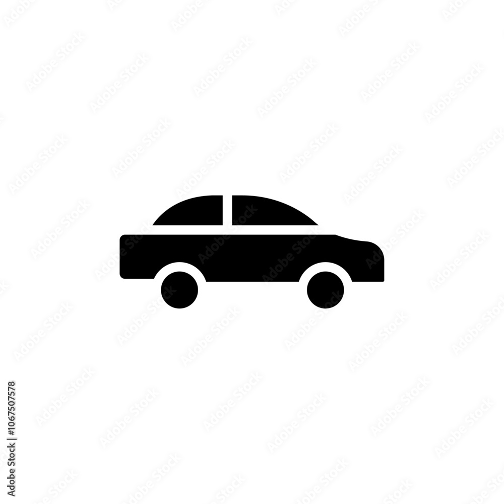 Fototapeta premium Car icon Black and white outline vector