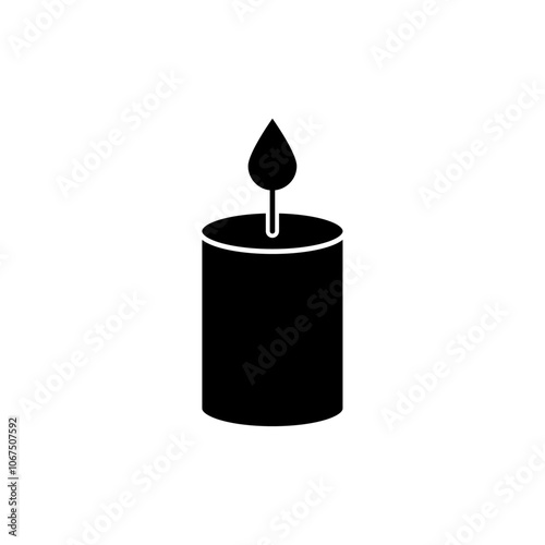 Candle icon Black and white outline vector