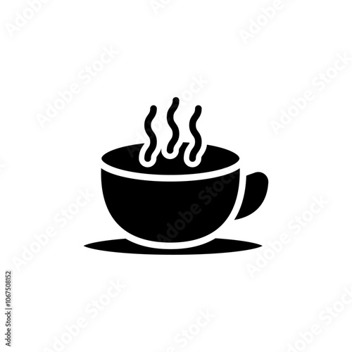 Coffee icon Black and white outline vector