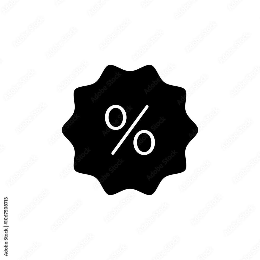 Discount icon Black and white outline vector Discount icon Black and white outline vector