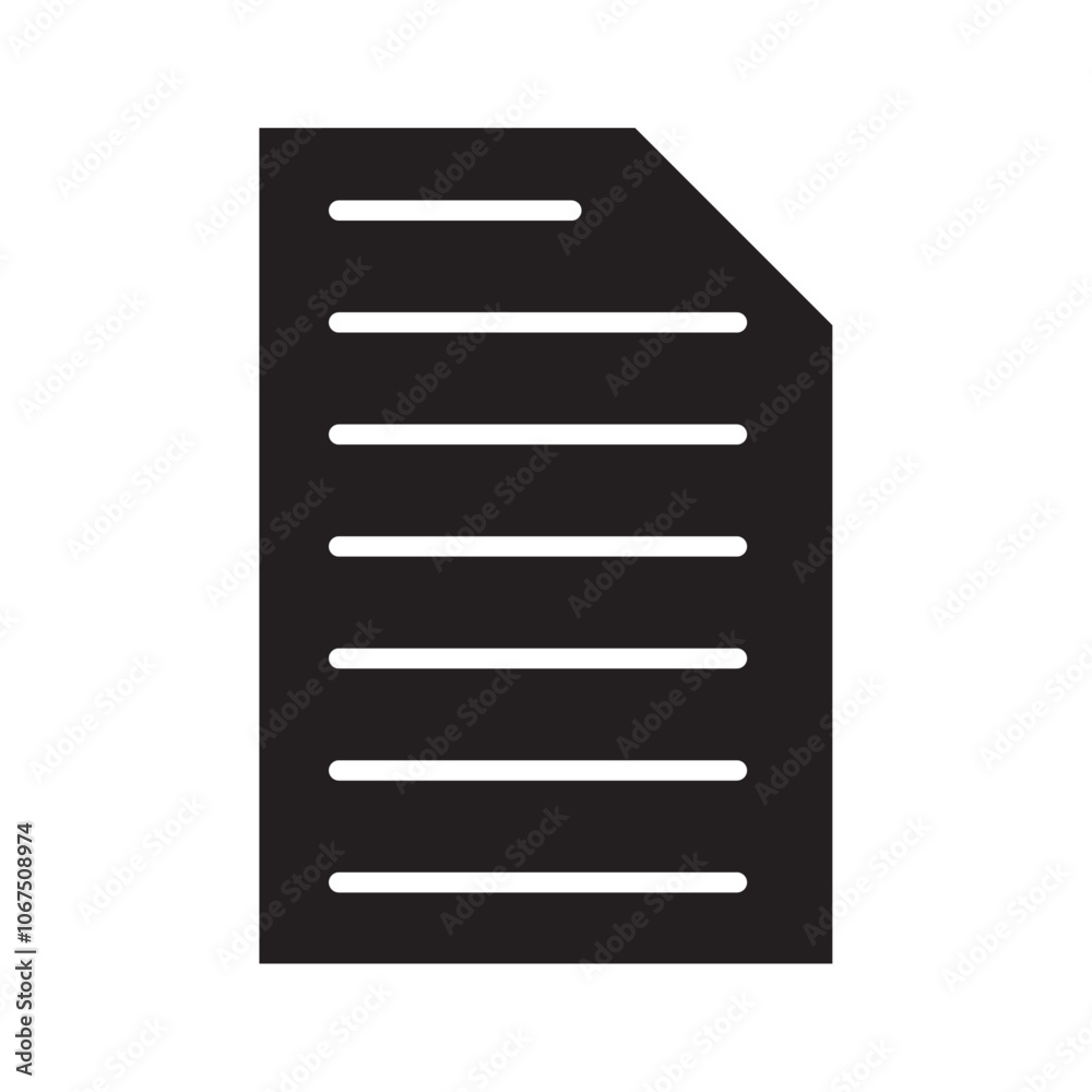 Document icon Black and white outline vector Document icon Black and white outline vector