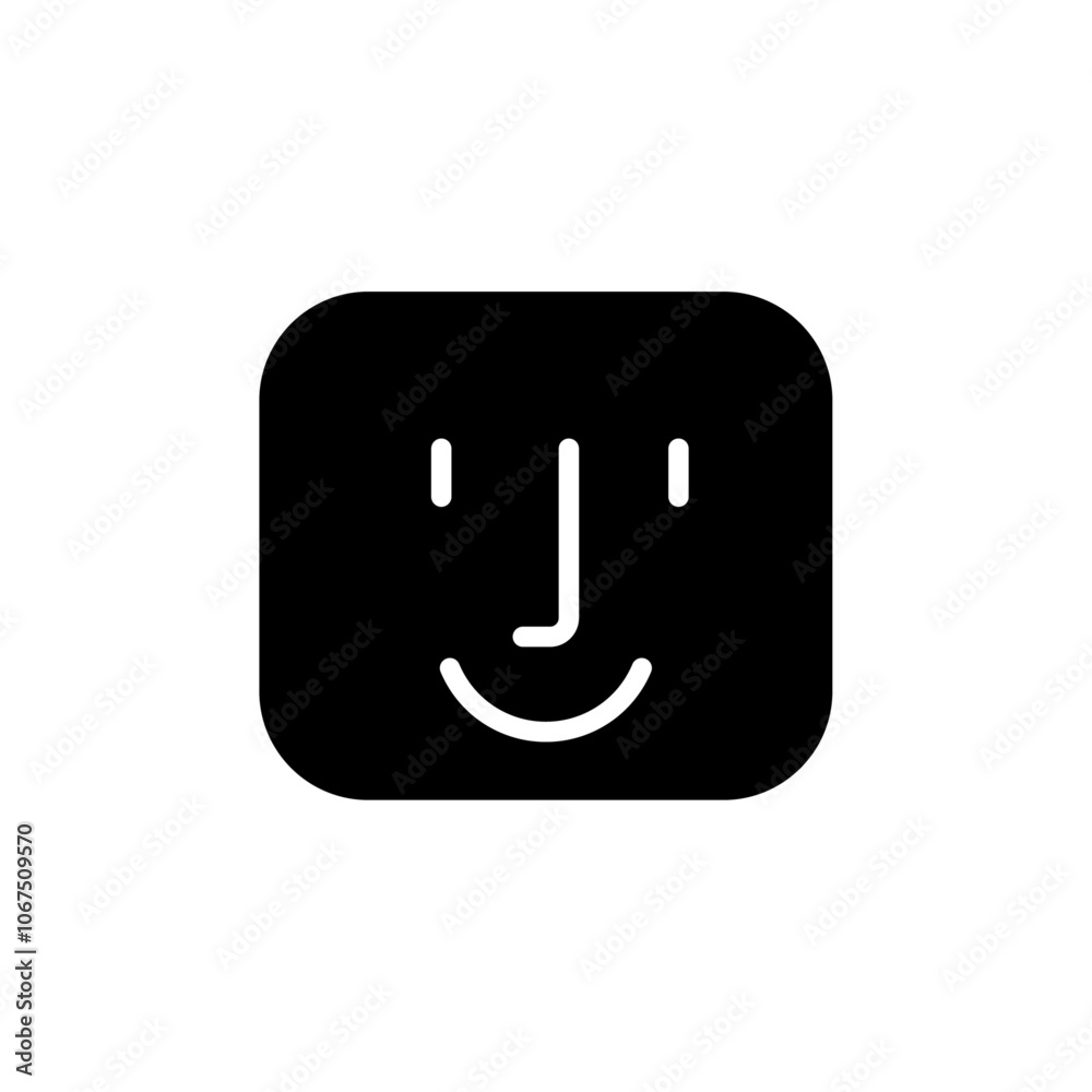 Face id icon Black and white outline vector Face id icon Black and white outline vector