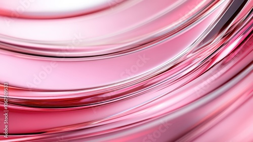 Curved pink glass presents an abstract view with gentle reflections, forming an elegant and modern visual appeal that showcases smooth, graceful designs.