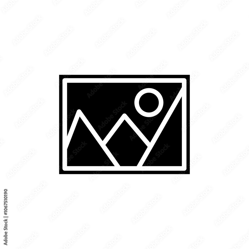 Gallery icon Black and white outline vector Gallery icon Black and white outline vector