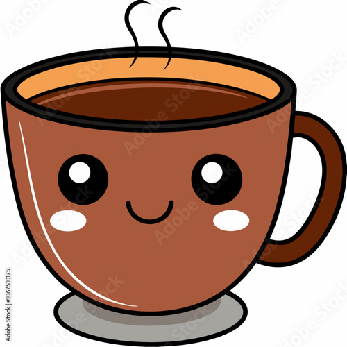 cartoon a cup of coffee vector 