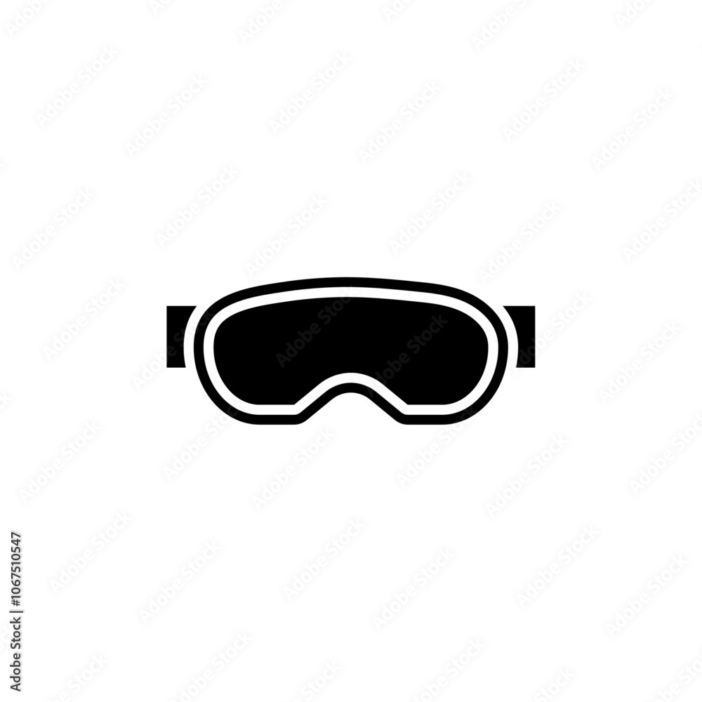 Goggles icon Black and white outline vector Goggles icon Black and white outline vector